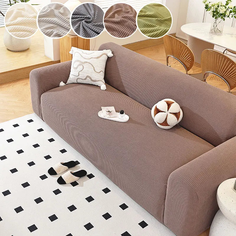 Housse de canapé extensible velours Blanc 1 place (90-140cm) - MaisonHousse