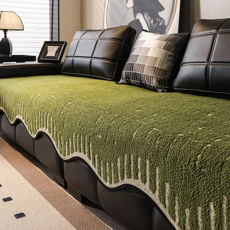 Protège canapé Jacquard Noir 110x300cm - MaisonHousse