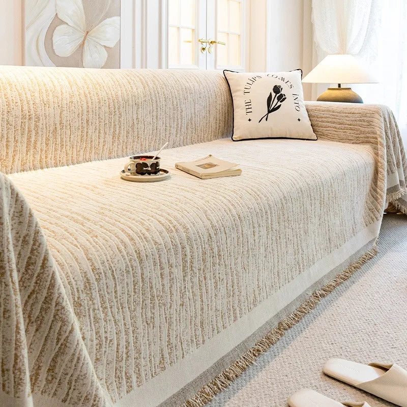 Jeté de canapé décoratif Argent 180x180cm - MaisonHousse