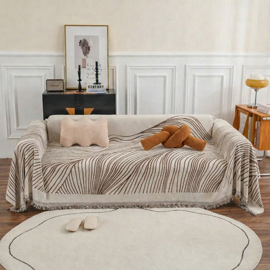 eté de canapé à rayures colorées décoration salon - MaisonHousse