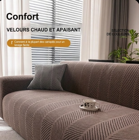 Housse de canapé extensible Vert 4 place (235-300cm) - MaisonHousse