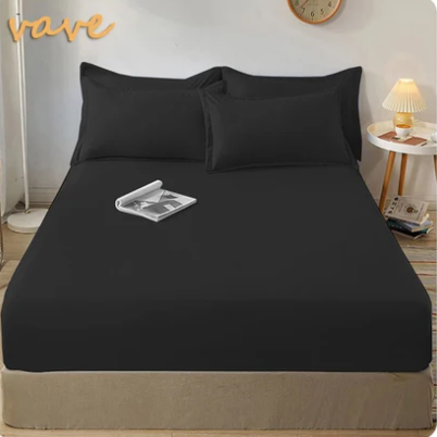 Drap housse en coton ajustable Marron King 193x203x35cm - MaisonHousse