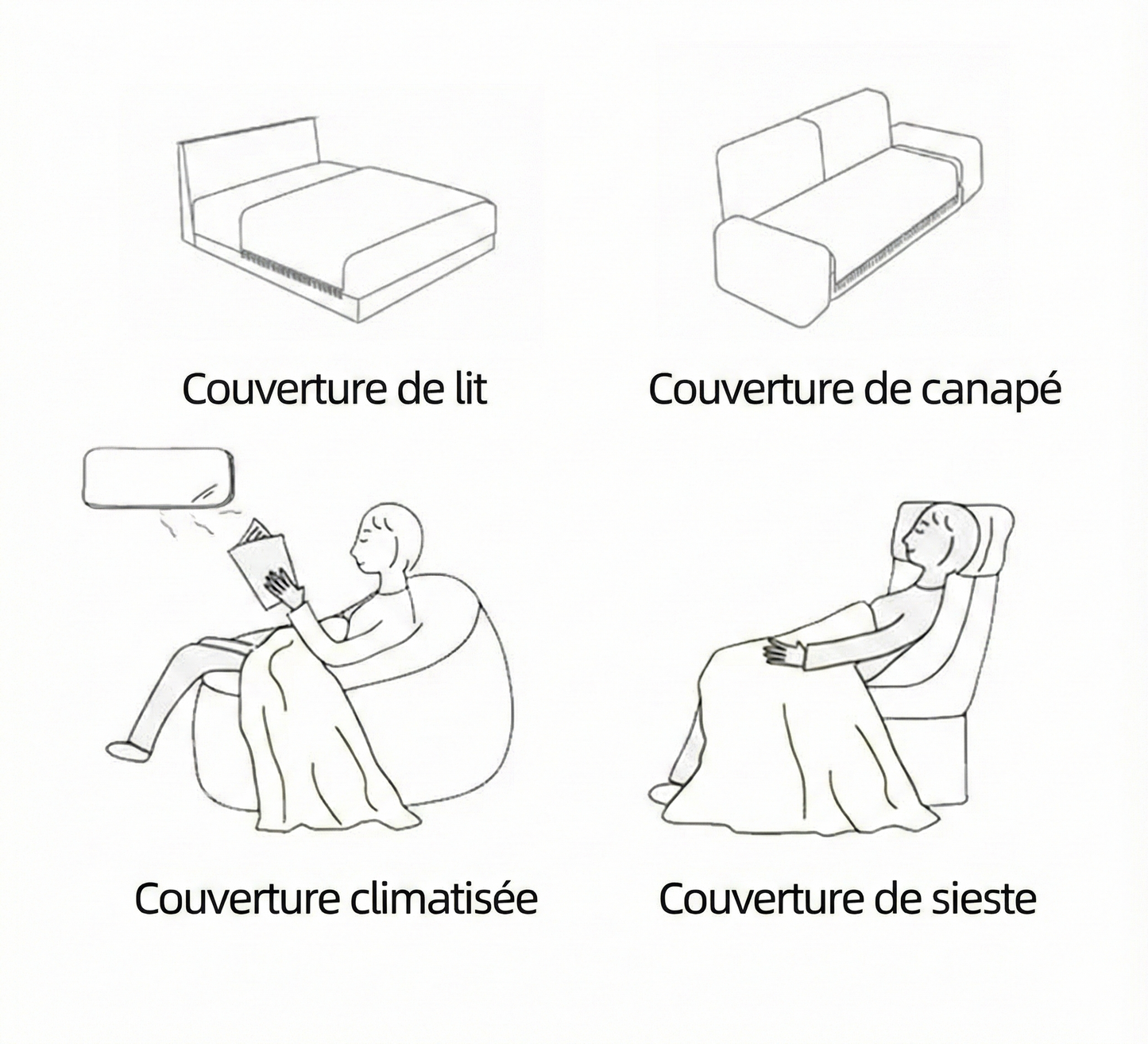 Jeté de canapé imperméable antidérapant Kaki 180X260cm - MaisonHousse