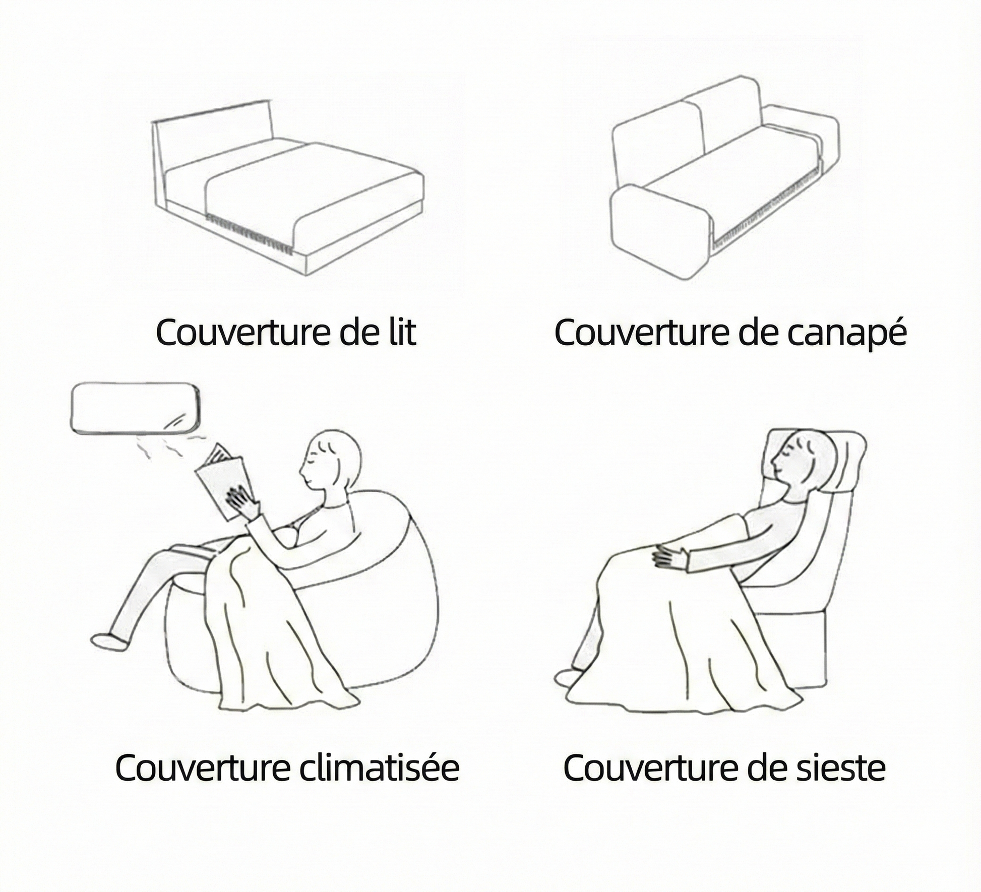 Jeté de canapé imperméable antidérapant Kaki 180X260cm - MaisonHousse