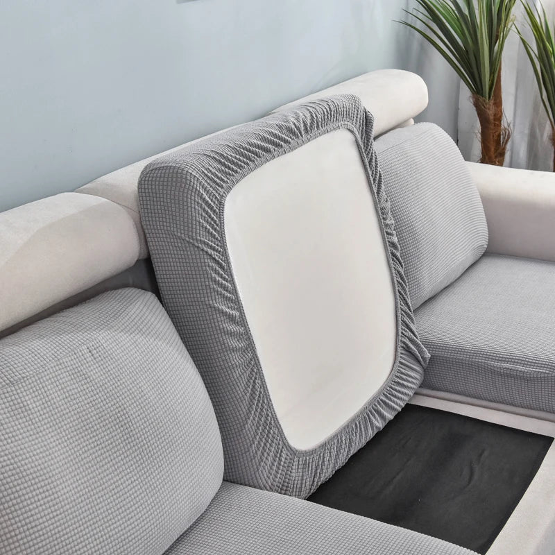 Housse de coussin de canapé extensible unie - vue 7