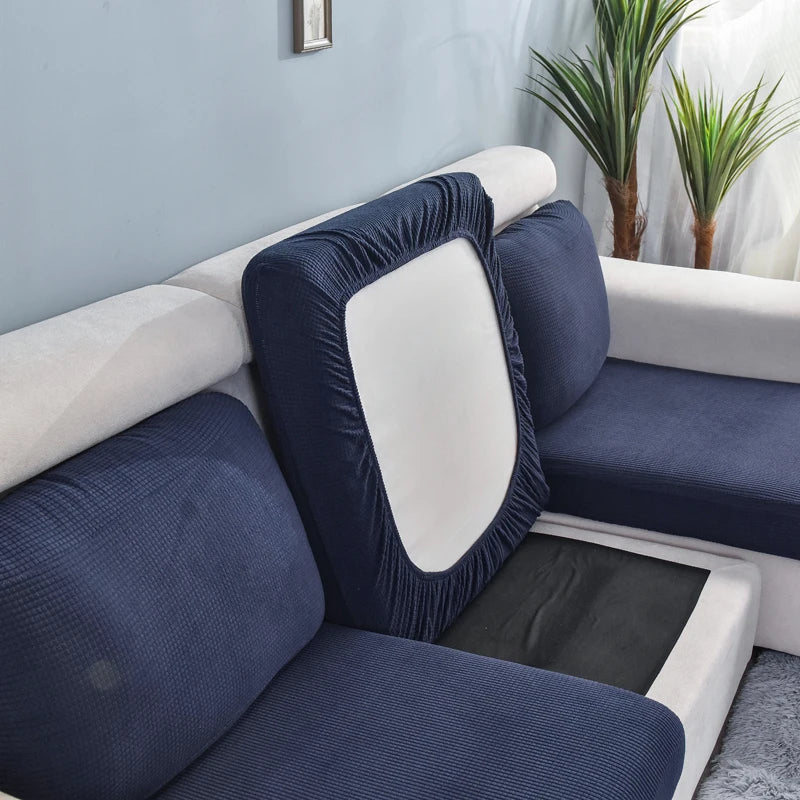 Housse de coussin de canapé extensible unie - vue 13
