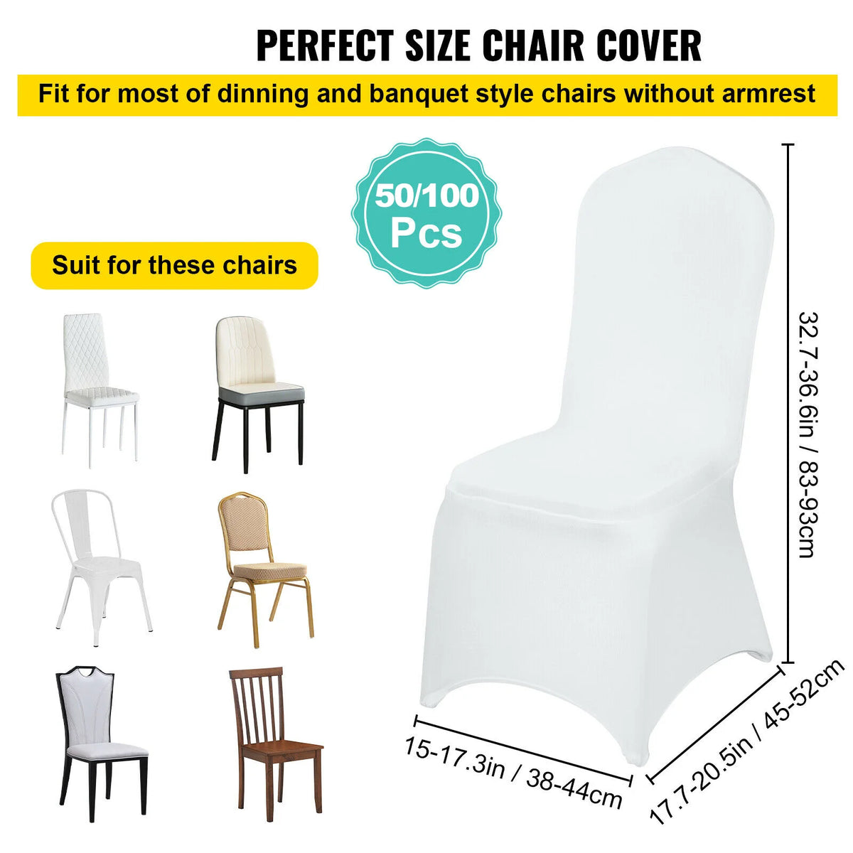 Housse de chaise mariage blanche spandex - vue 4