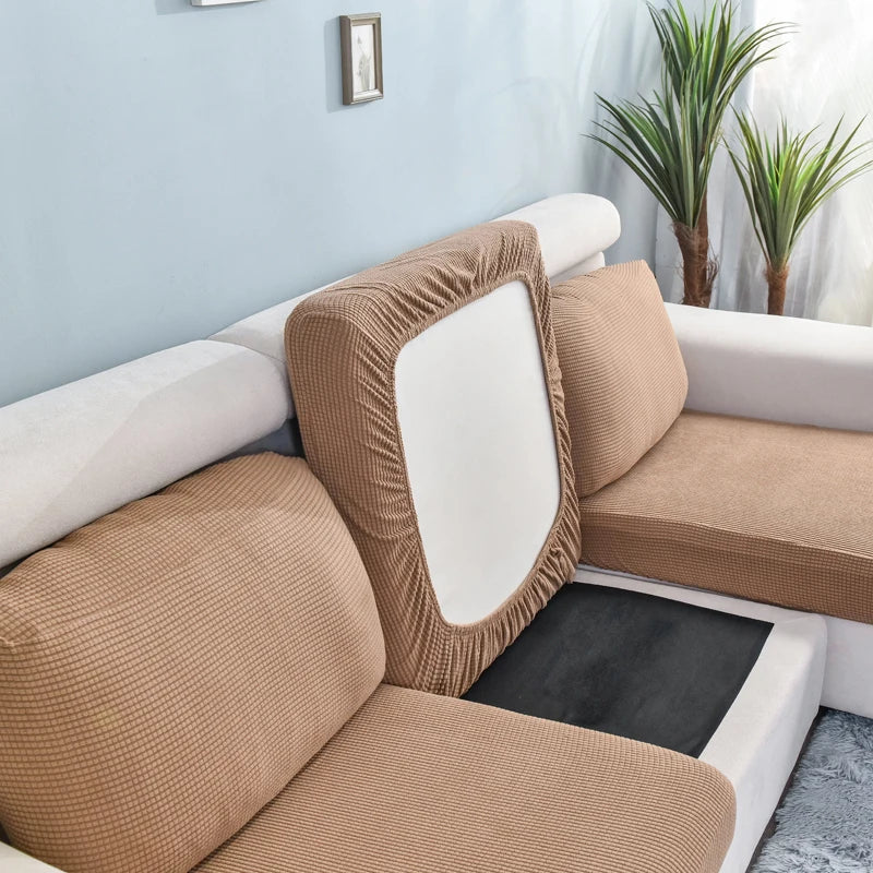 Housse de coussin de canapé extensible unie - vue 8