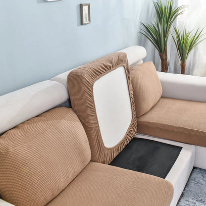 Housse de coussin de canapé extensible unie - vue 8