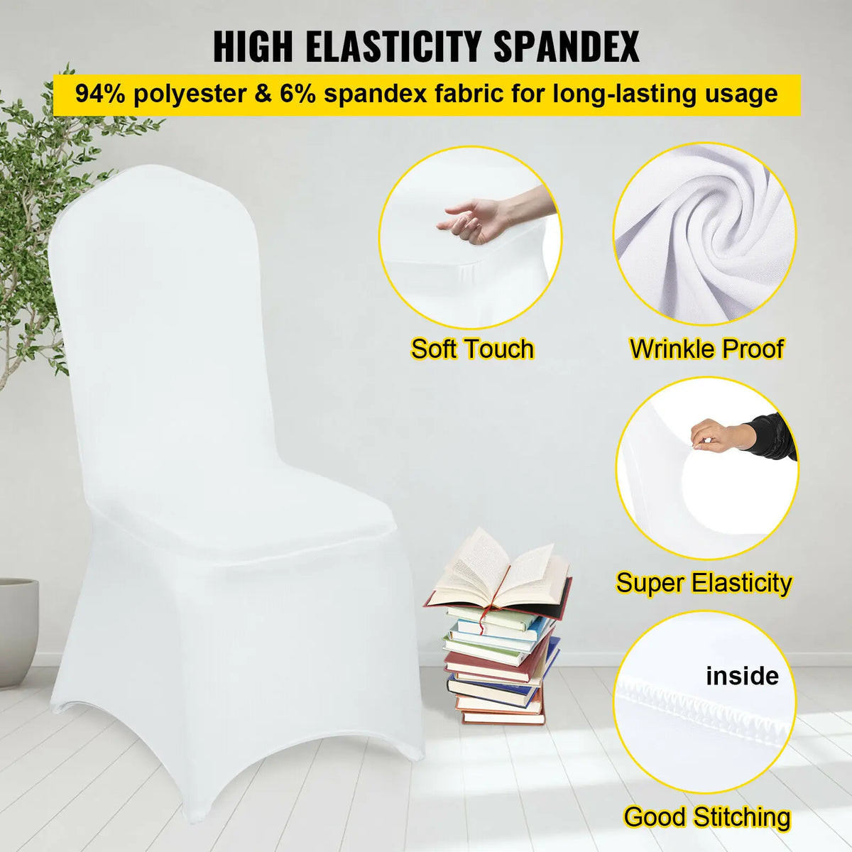 Housse de chaise mariage blanche spandex - vue 2