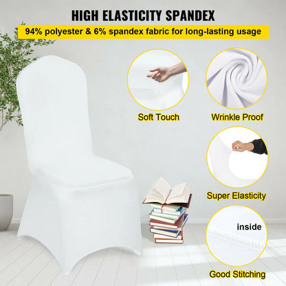 Housse de chaise mariage blanche spandex - vue 2