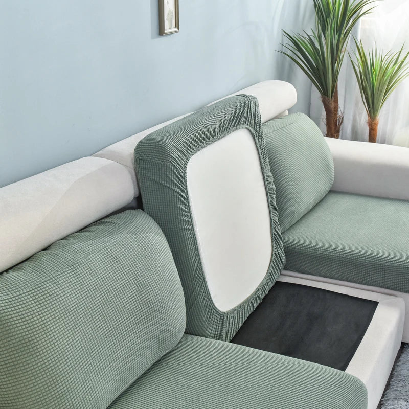Housse de coussin de canapé extensible unie - vue 9