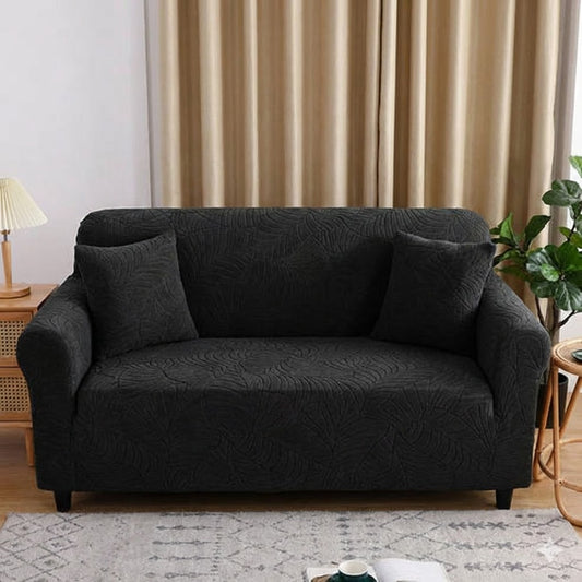 Housse de canapé 2 places Jacquard extensible motif tissé - MaisonHousse