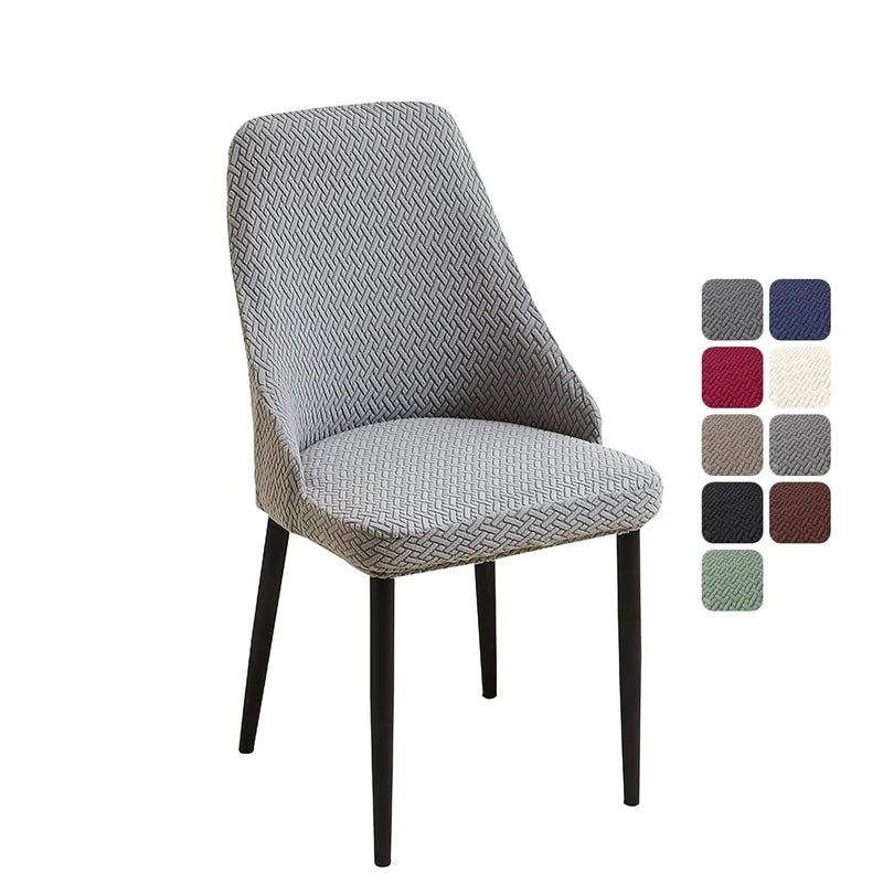 Housse de chaise jacquard dossier arrondi - vue 10