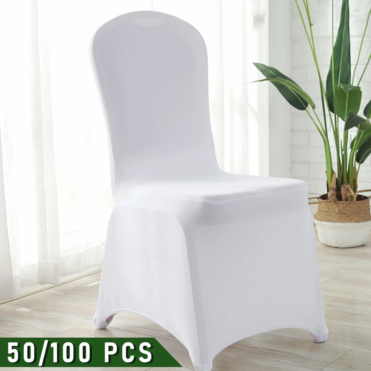 Housse de chaise mariage blanche spandex - vue 1