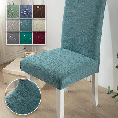 Housse de chaise Jacquard déperlante Marron 2 - MaisonHousse