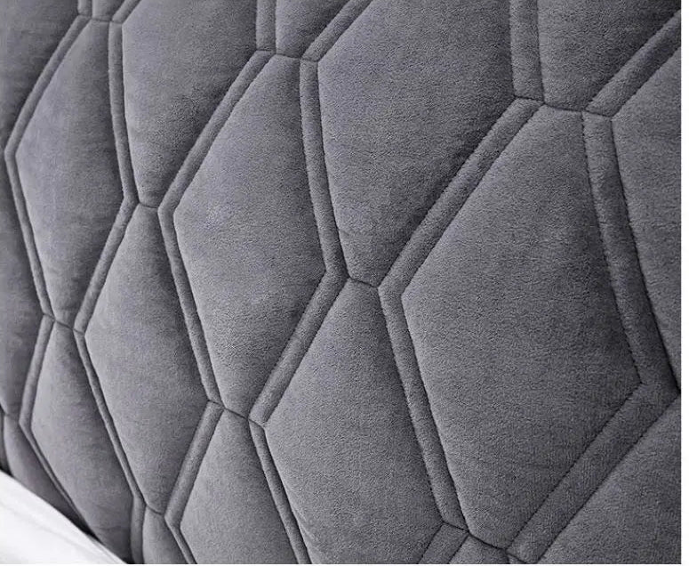 Housse de tête de lit velours 160cm Gris foncé 160 x 70cm - MaisonHousse