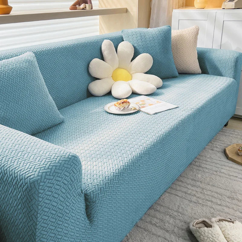 Housse de Canapé Extensible Jacquard Effet Polaire – 1 à 4 Places | Antidérapante & Lavable