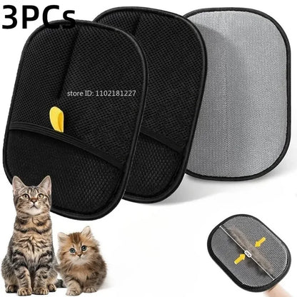 Gant Anti Poils Chat Chien Double Face – Brosse Toilettage Réutilisable Canapé Tapis Moquette | Lot de 1 à 4