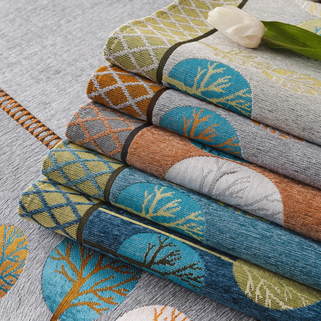 Jeté de canapé jacquard boho arbre et lune - vue 2