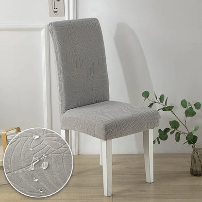 Housse de chaise Jacquard déperlante Marron 4 - MaisonHousse