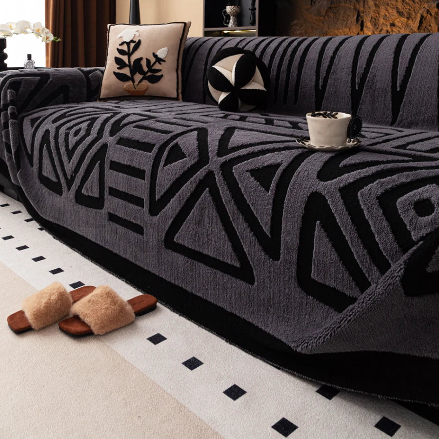 Jeté de canapé bohème jacquard vintage - vue 5