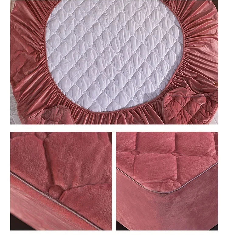 Housse de matelas matelassée Rouge Queen 152x203x30cm - MaisonHousse