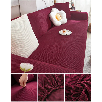 Housse de canapé extensible Jacquard Jade 4 Place 215-300CM - MaisonHousse