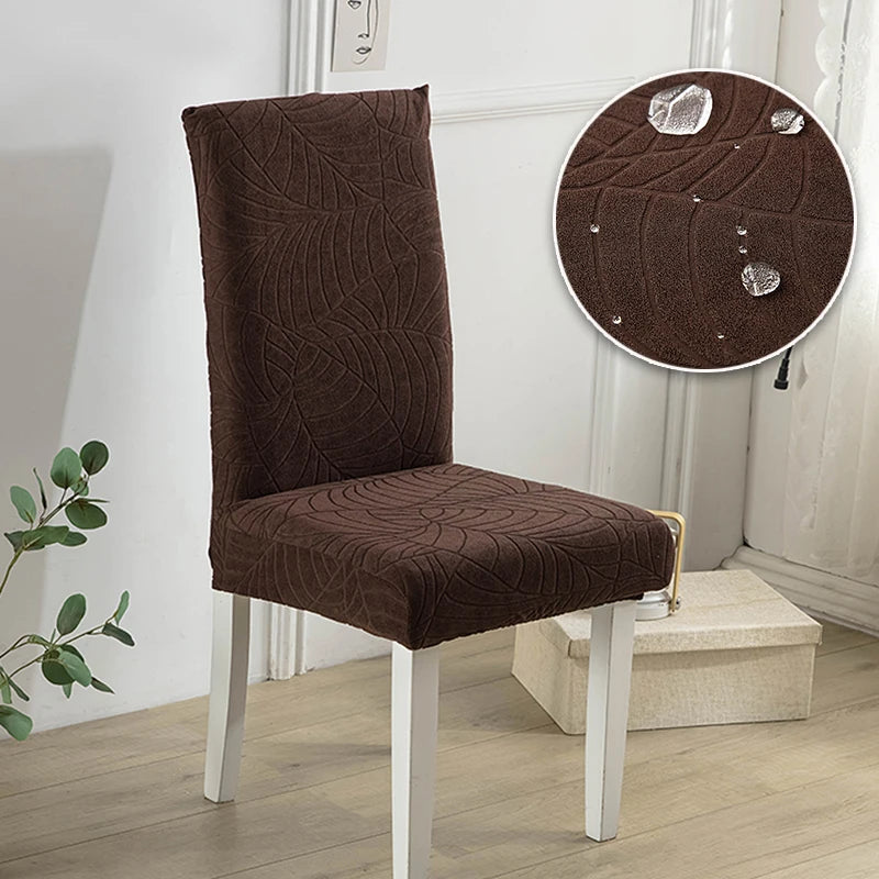 Housse de chaise Jacquard déperlante Gris 1 - MaisonHousse