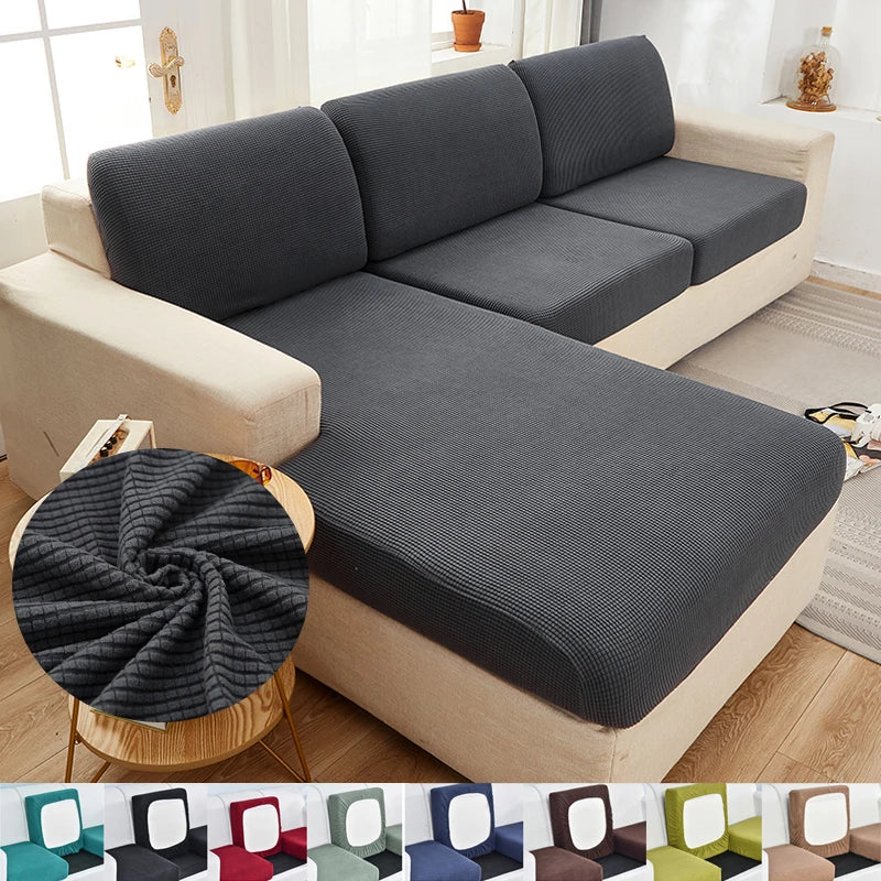 Housse de coussin de canapé extensible unie - vue 1