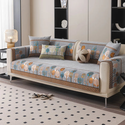 Jeté de canapé jacquard boho arbre et lune - vue 6