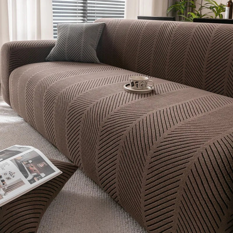 Housse de canapé extensible Marron 2 place (145-185cm) - MaisonHousse