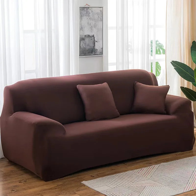 Housse de canapé extensible unie Gris clair 1 place 90-140cm - MaisonHousse