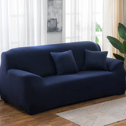 Housse de canapé extensible unie Vert militaire 4 places 235-300cm - MaisonHousse