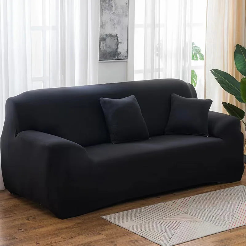 Housse de canapé extensible unie Vert militaire 2 places 145-185cm - MaisonHousse
