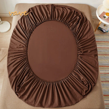 Drap housse en coton ajustable Marron 90x200cmx10cm - MaisonHousse