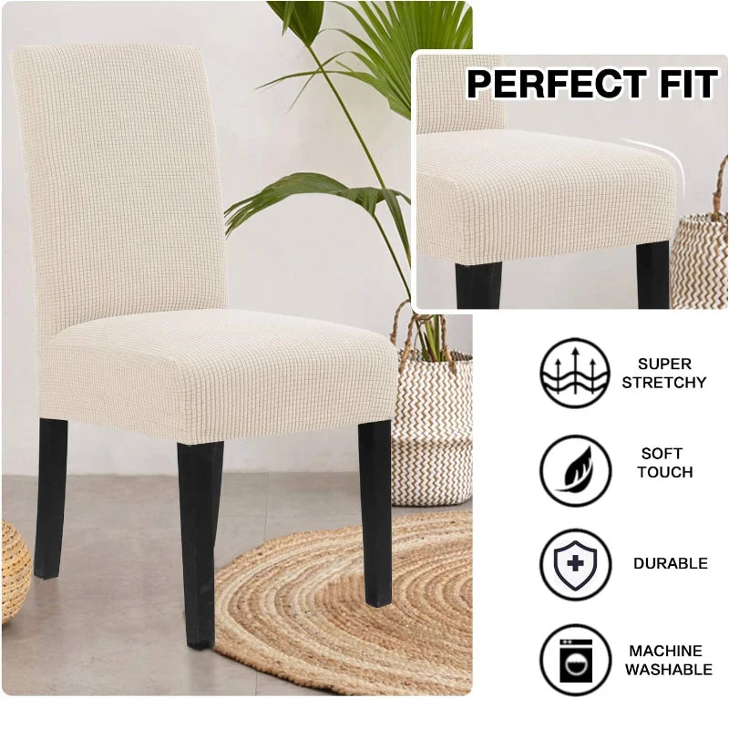 Housse de chaise Parsons jacquard carreaux - vue 4