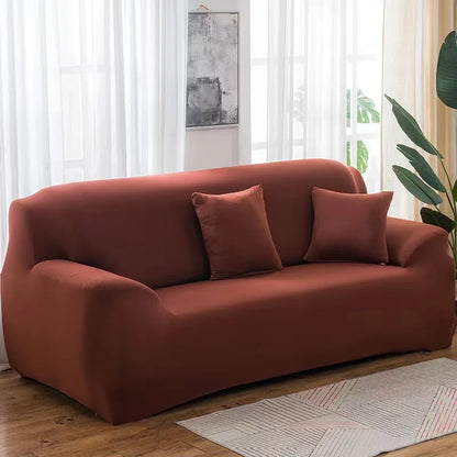 Housse de canapé extensible unie Jaune 3 places 195-230cm - MaisonHousse