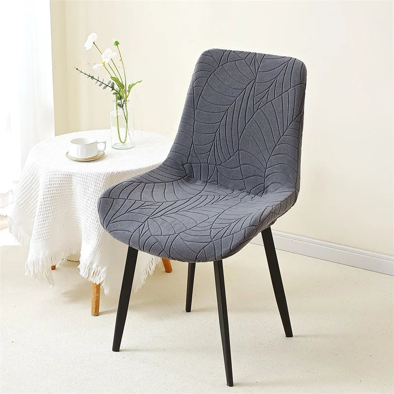 Housse de chaise jacquard feuilles dossier galbé - vue 13