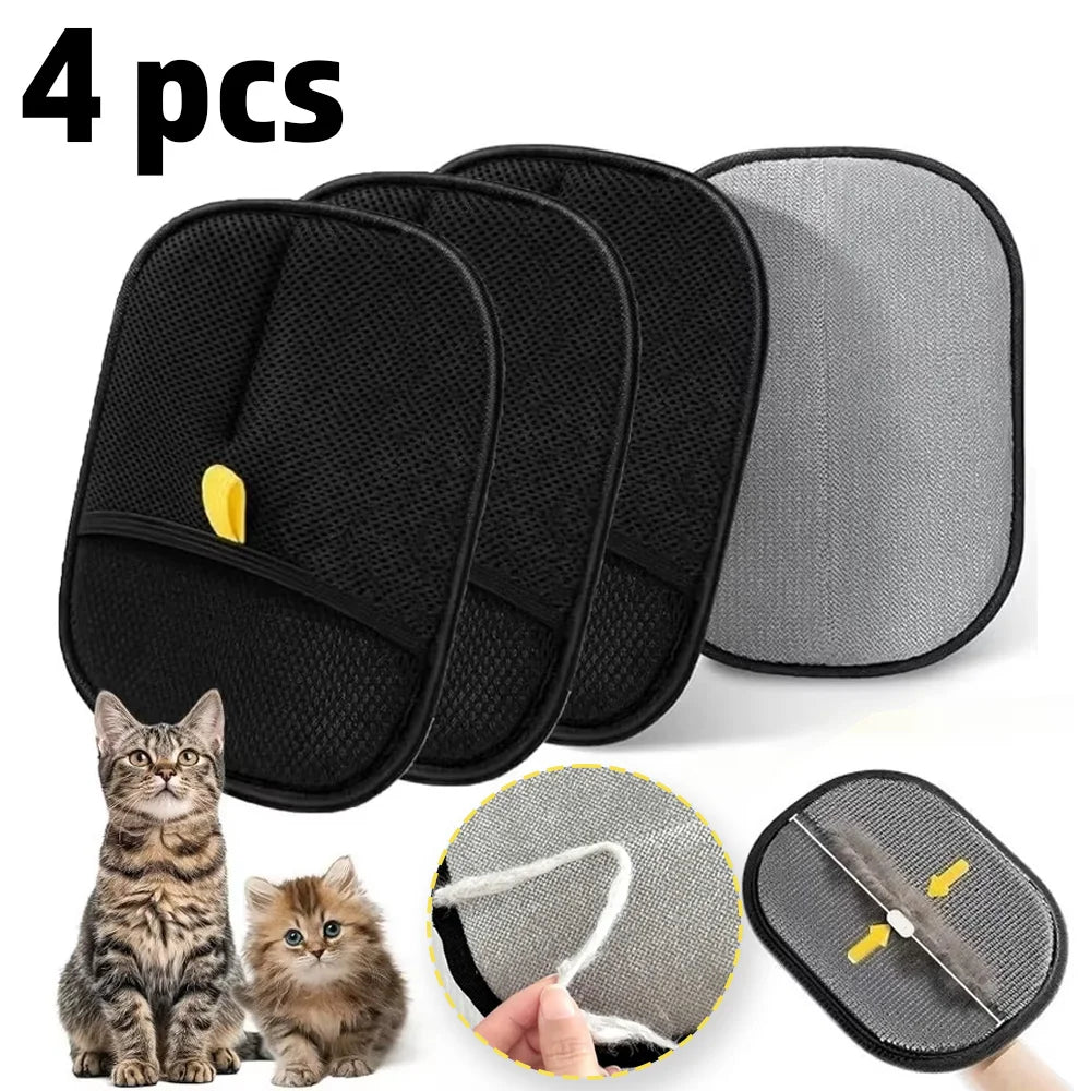 Gant Anti Poils Chat Chien Double Face – Brosse Toilettage Réutilisable Canapé Tapis Moquette | Lot de 1 à 4