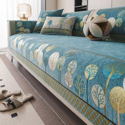 Jeté de canapé jacquard boho arbre et lune - vue 8