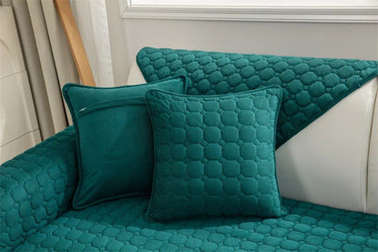 Housse de canapé antidérapante matelassée Bleu 90x120cm - MaisonHousse