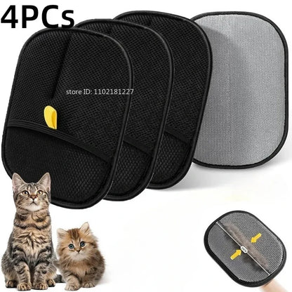 Gant Anti Poils Chat Chien Double Face – Brosse Toilettage Réutilisable Canapé Tapis Moquette | Lot de 1 à 4