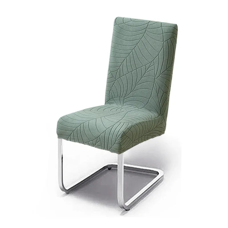 Housse de chaise jacquard feuilles spandex - vue 9
