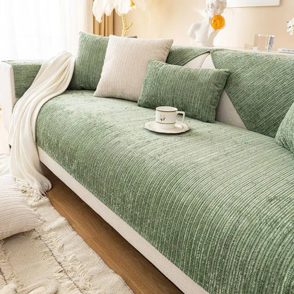 Housse de canapé antidérapante chenille Beige 90x180cm - MaisonHousse