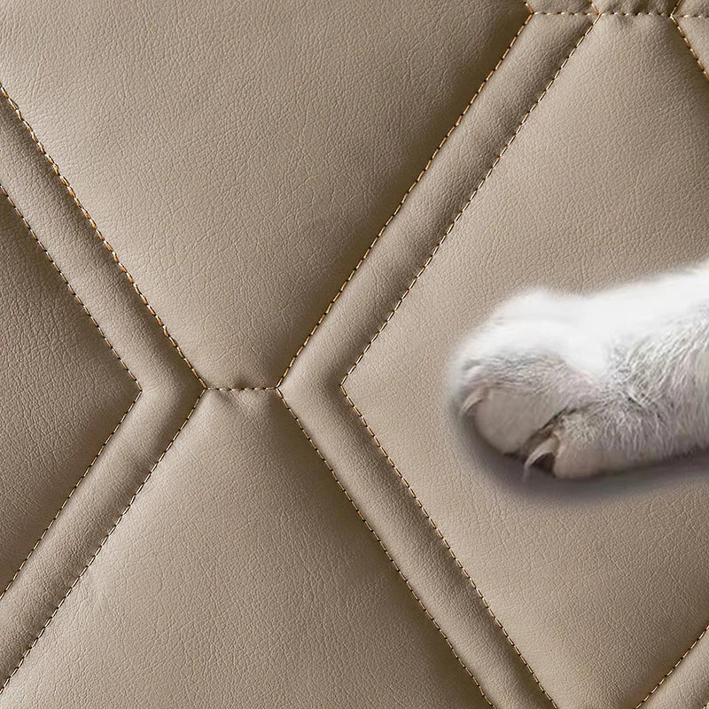 Housse de tête de lit similicuir matelassé Argent 180x70cm - MaisonHousse