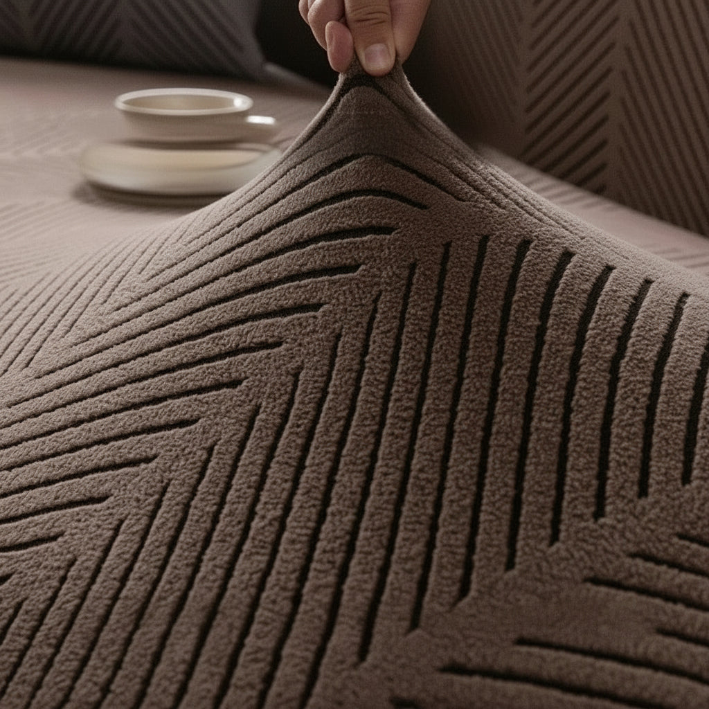 Housse de canapé extensible Marron 1 place (90-140cm) - MaisonHousse