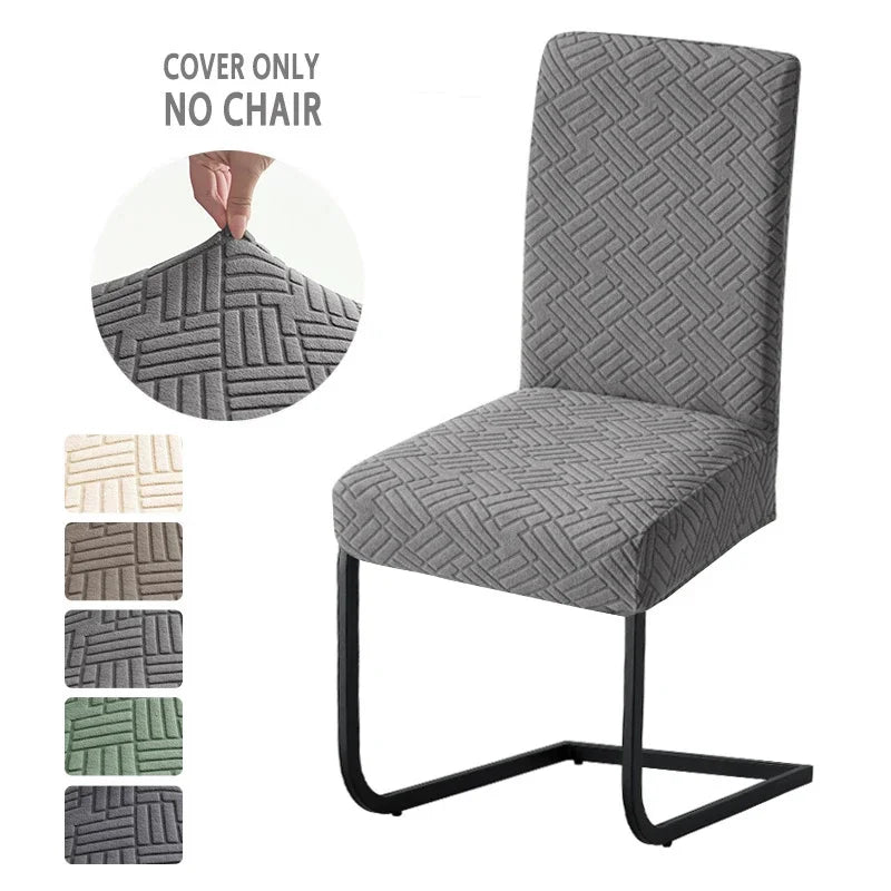 Housse de chaise scandinave jacquard ajustable - vue 9