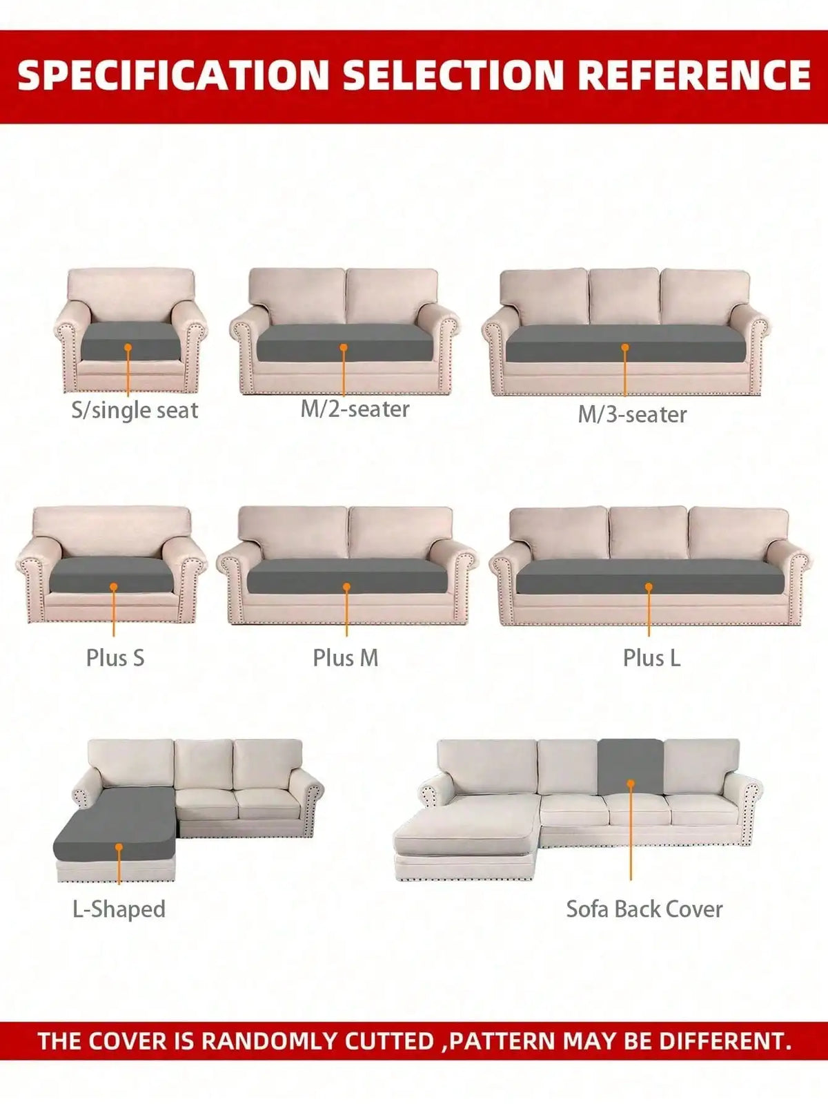 Housse de coussin d'assise de canapé extensible - vue 4