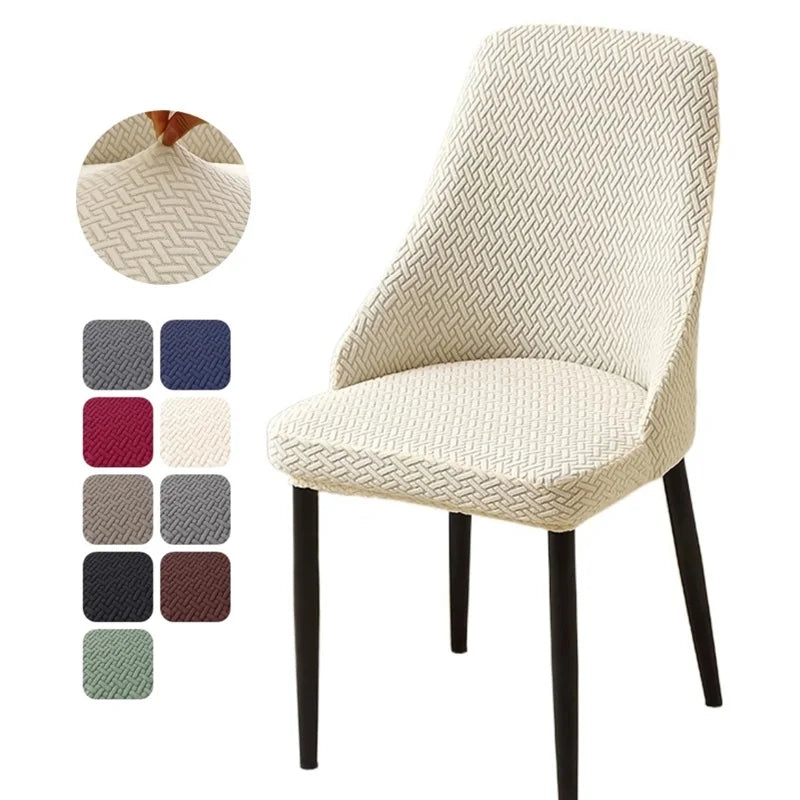 Housse de chaise jacquard dossier arrondi - vue 7